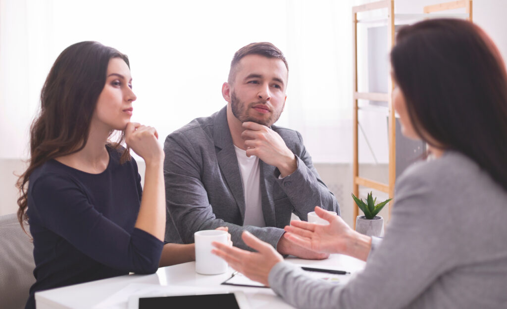 A sales professional performing direct sales to clients