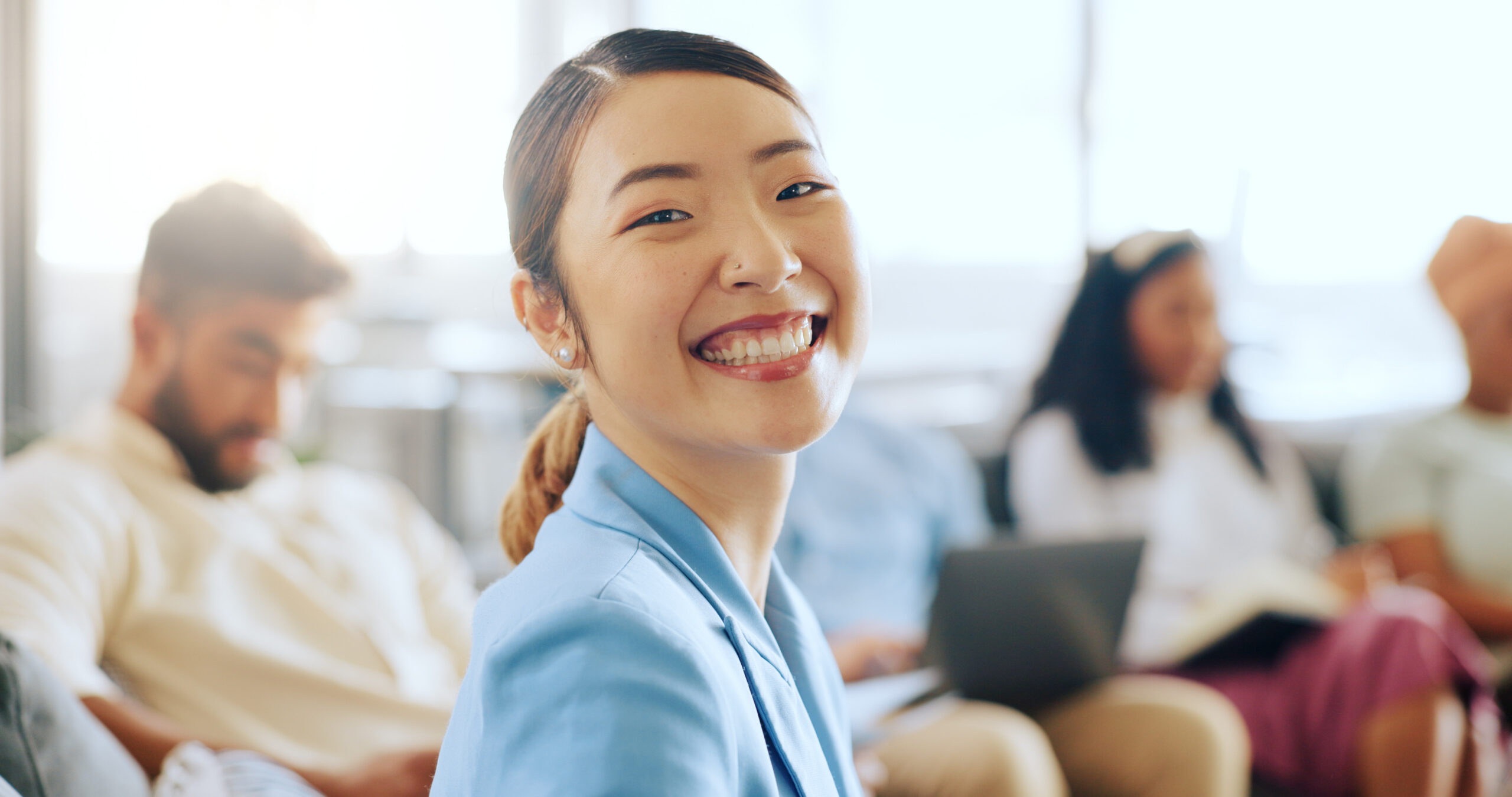 Close-up of an upbeat professional about to change careers